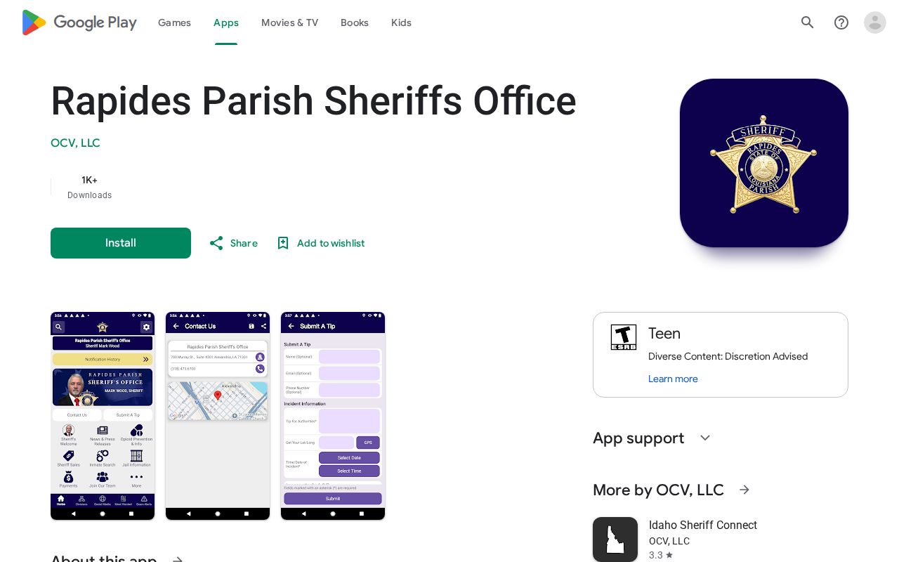 Ball criminal records booking fallback through the Rapides Sheriff Android app