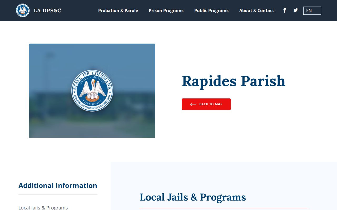 Rapides Parish criminal history detention facility directory