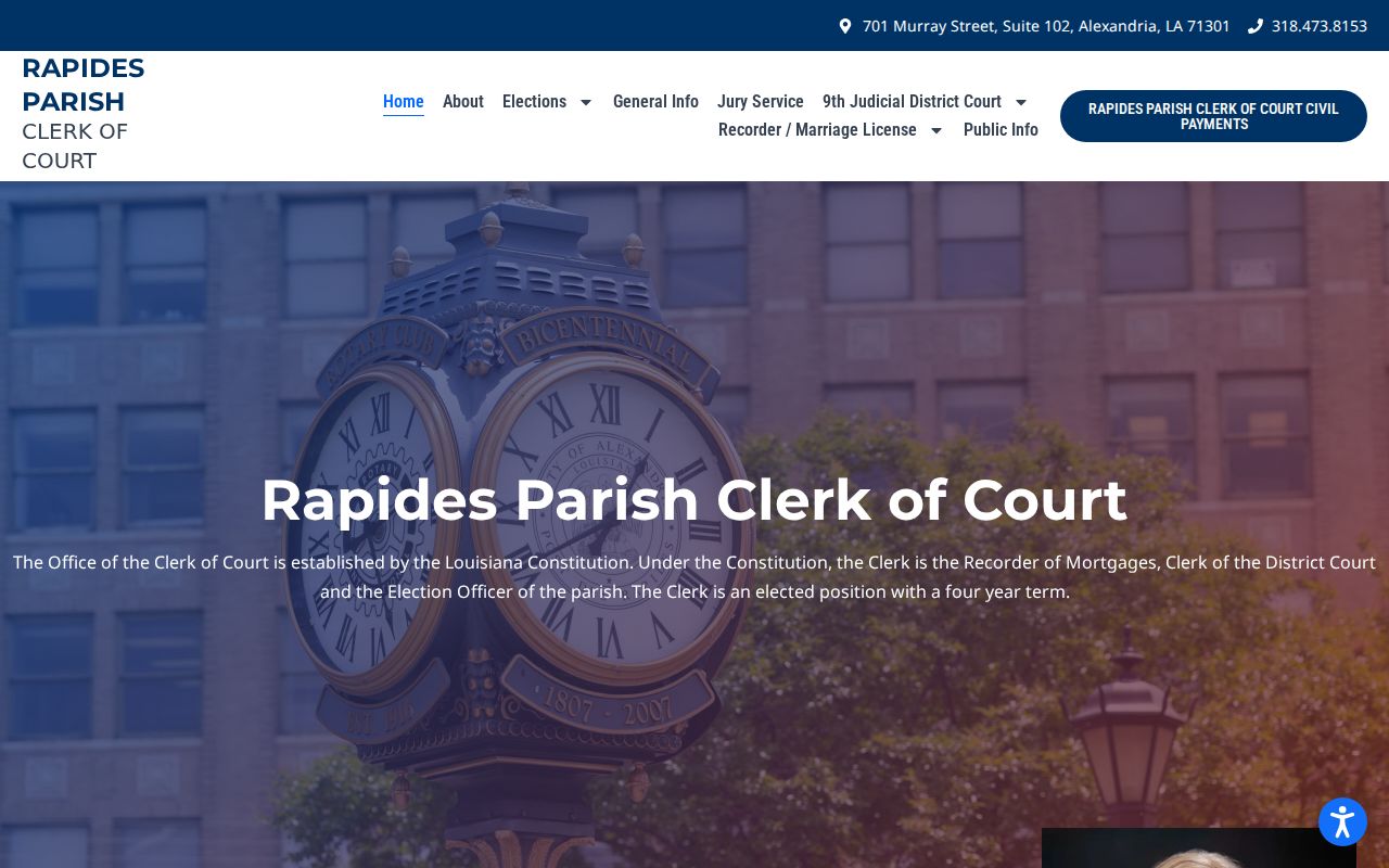 Rapides Parish criminal history Clerk records access