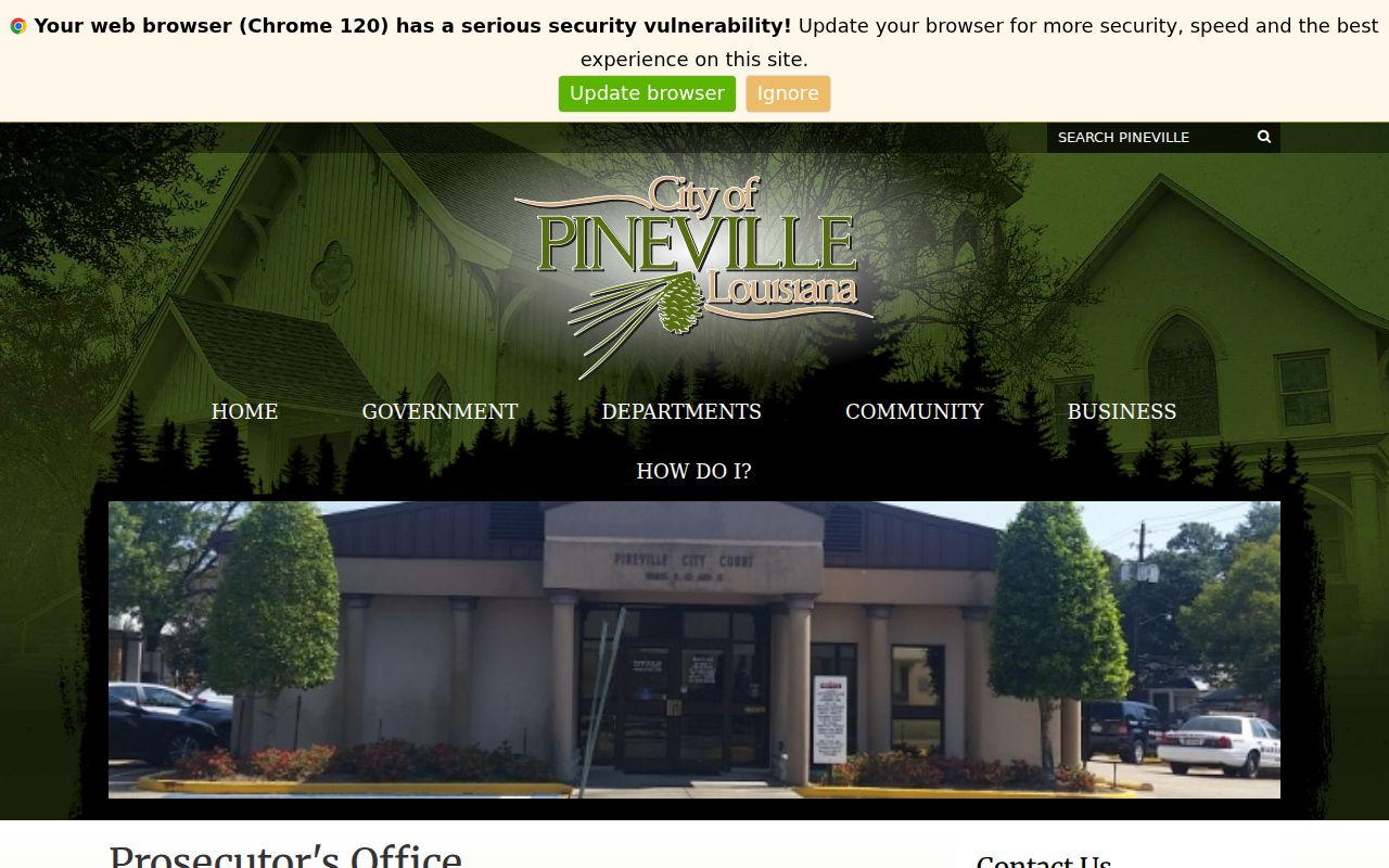 Pineville criminal records source for the Pineville City Prosecutor